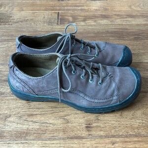 Keen Sterling City Lace Up Sneakers Shoes Nubuck Leather Brown Women's Size 8.5